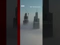 dense fog enveloped the new york skyline making it look like it was floating newyorkcity. bbcnews