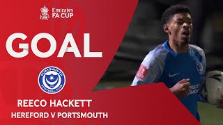 GOAL | Reeco Hackett | Hereford v Portsmouth | First Round | Emirates FA Cup 2022-23