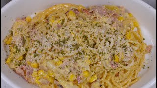 Corn cream pasta made from corn per second