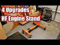 Harbor Freight Engine Stand Modifications | Rotator Upgrade | Improved Wheels | Drip Tray