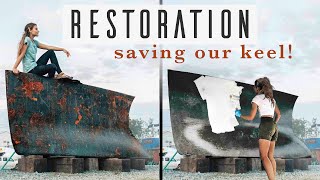 SALVAGING our Sailboat's KEEL. It's time to Media Blast! | Expedition Evans 19