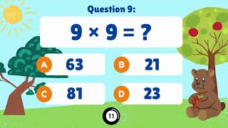 🚀 9 Times Table Challenge | Fun Multiplication Quiz Game for Kids & Math Champs!