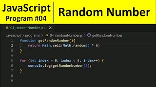 JavaScript Program 4 - How to Generate Random Number in JavaScript | Programming For Beginners