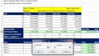 Basic Excel Business Analytics #63: Excel Solver Binary Variable Choose Projects Limited Resources