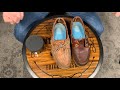 waterproofing a pair of boat shoes with obenauf s heavy duty leather preserver cream