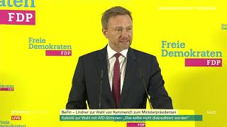 MP-Wahl Thüringen: Statement von Christian Lindner (FDP-Vorsitzender)