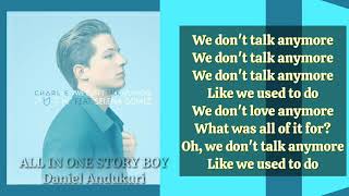 Charlie Puth - We Don't Talk Anymore (feat. Selena Gomez)||#allinonestoryboy||Daniel Andukuri