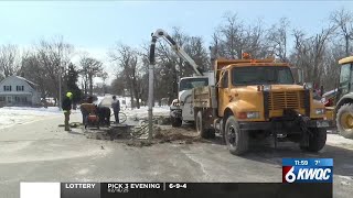 Crews work to repair water-main break in Silvis Monday morning