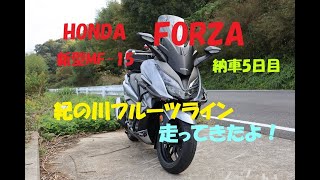 《HONDA FORZA　新型MF 15（納車5日目）》【和歌山県かつらぎ町：紀の川フルーツライン】