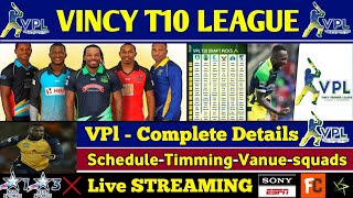 Vincy Premier T10 League: Squads, Schedule, Timings, Live Streaming and all details you need to know