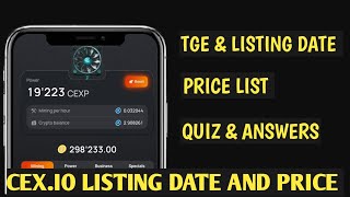 CEX.IO LISTING DATE AND PRICE LIST