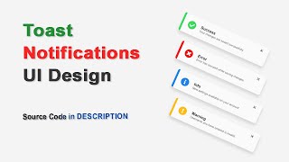 How to Create Toast Notifications UI Design | HTML & CSS