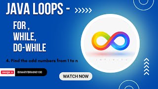 Java For Loop program || ( 4. Find the odd numbers from 1 to n.)