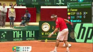 Ferrer vs. Wawrinka, 6-2, 6-4 y 6-0, España 3 - Suiza 1