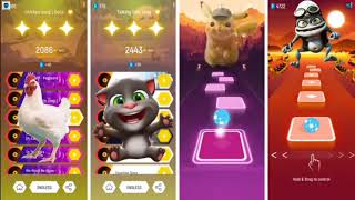 Tiles Hop - Chicken Song vs Talking Tom vs Pikachu vs Craggy Frog