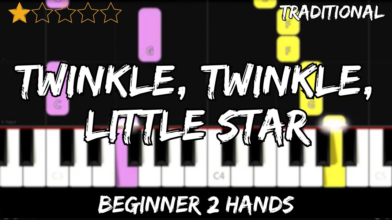 Twinkle Twinkle Little Star Easy Beginner Piano Tutorial For 2