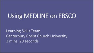Searching MEDLINE (EBSCO)