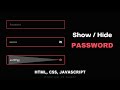 Show Hide Password using JavaScript 👁️| With Free Source Code | Creative JS Coder