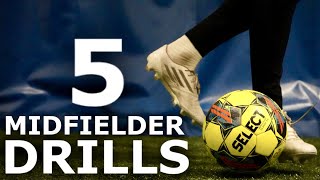 5 Individual Midfielder Training Drills | Five Exercises To Improve First Touch \u0026 Passing