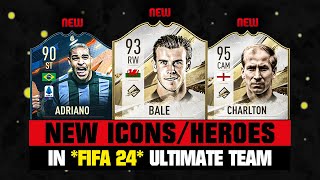 NEW ICONS & HEROES IN FIFA 24 (EA FC 24)! 🆕🔥 ft. Bale, Adriano, Charlton...