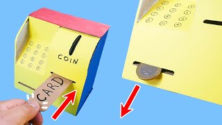 Cardboard ATM Machine  - DIY. How to make Paper Coin Bank Toy