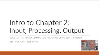 Python-2a - Input, Processing, and Output