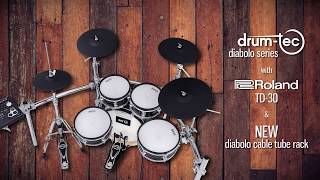 Roland TD-30 with drum-tec diabolo e-drum pads \u0026 NEW cable tube rack