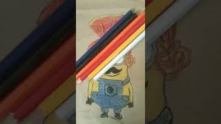 minion drawing/very easy with pencil ✏️ colour ✅#viral #trending #art #shorts #short