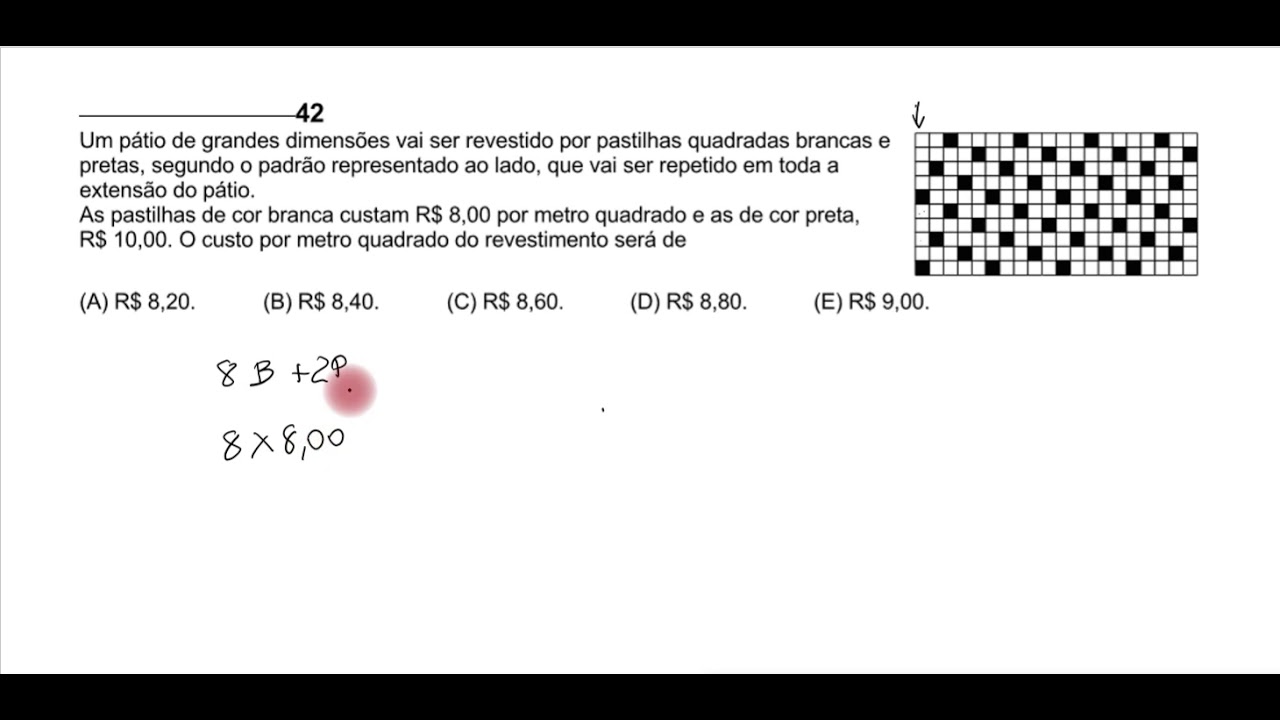 MATEMÁTICA NO VESTIBULAR - ENEM MAT 2005 42 - YouTube