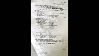 KNRUHS NURSING FIRST SEMISTER anatomy physiology exam paper 2022-2023