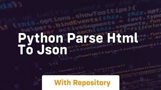 python parse html to json