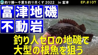 EP.107【千葉内房穴釣り】富津不動岩の地磯で大型根魚を狙う