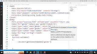 Form Handling using JavaScript (Accessing HTML form data from within JavaScript)