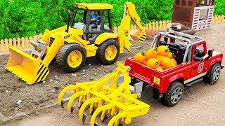 Fire Trucks Save Farm from Fire - Tractors, Plows, Help Plant Trees | Car Toys Pretend Play