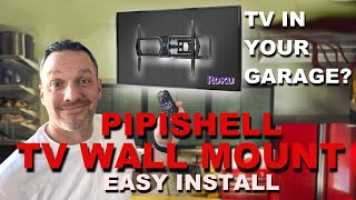 I Installed a 55 Inch TV in MY Garage with this Pipishell TV Mount - EASY / CHEAP!