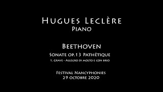 Beethoven. Sonate op.13 Pathétique M1 (1st part) Live. Hugues Leclère, piano.