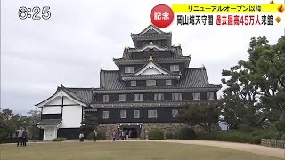 ４５万人目は「ロンドンからの観光客」岡山城天守閣の年間来館者数が過去最多を更新【岡山・岡山市】 (23/10/20 18:00)