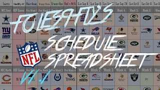 VERSION 1.1 RELEASE | NFL 2019-20 Schedule Spreadsheet by Foles9Fly