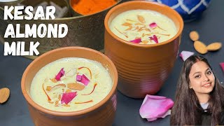 Healthy \u0026 Tasty Kesar Badam Doodh Recipe | Kesar Badam Milk | Saffron Almond Milk Recipe