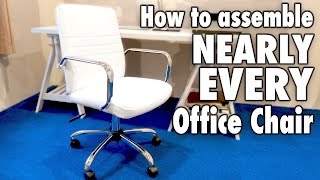How to assemble nearly every OFFICE CHAIR - White bonded leather Costco furniture