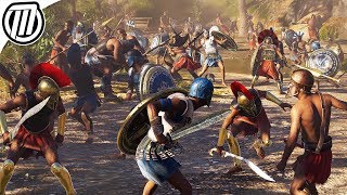 Assassin's Creed Odyssey: HUGE 300 Soldier Battle Gameplay (Spartan Conquest 4K)