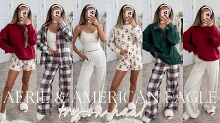 Aerie \u0026 American Eagle Try-On Haul | Holiday Pjs and Loungewear