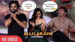 Allu Arjun LIVE Dialogue in Hindi - Pushparaj Jhukega Nahi 🔥😍