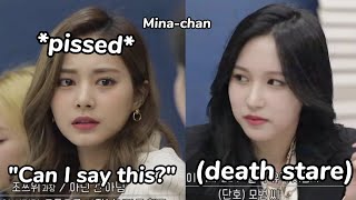 when twice getting *pissed* of this sana, then there's mina...