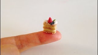 簡単！樹脂粘土でミニチュアフード【ミルフィーユ】Polymer Clay  Miniature Tutorial 【mille-feuille】