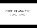 ZEROS OF ANALYTIC  FUNCTION|| MODULE 5|| MAT201 || LECTURE 4