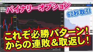 バイナリーオプション「これぞ必勝パターン！からの連敗＆取返し！」ザオプション60秒取引