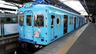 南海7100系7167F(めでたい電車・かい)　ワンマン普通 加太行き　和歌山市駅発車　2023年12月2日撮影