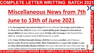 Miscellaneous News from 7th June to 13th of June 2021