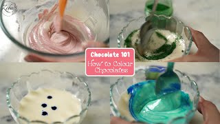 Easy Ways To Colour Chocolate | Colour chocolate with powder/gel | Zeba Kohli